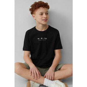 Tricou cu decolteu la baza gatului si imprimeu discret imagine