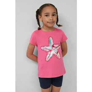 Tricou din bumbac cu aplicatii cu paiete imagine