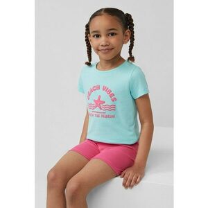 Tricou din bumbac cu imprimeu si decolteu rotund imagine