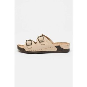Papuci wedge de piele imagine