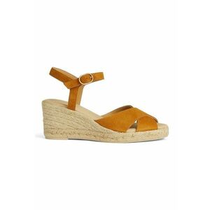 Sandale-espadrile de piele intoarsa cu talpa wedge Gelsa imagine