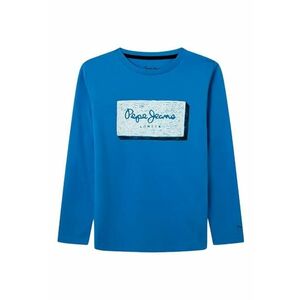 Tricou copii - 164 - albastru - bumbac - maneca lunga - imagine