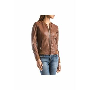 Jacheta bomber Benoue - Piele ecologica - Maro imagine