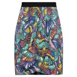 Fusta creion neagra - 100% viscoza - imprimeu multicolor - model dinamic - imagine