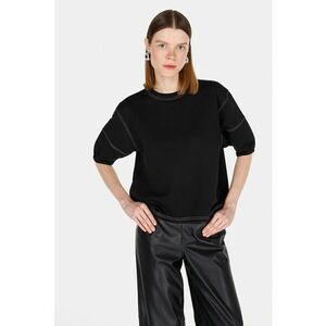 Bluza din amestec de bumbac cu maneci bufante imagine
