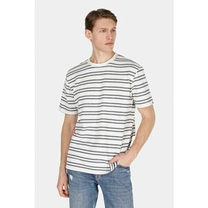 Tricou cu decolteu la baza gatului si model in dungi imagine