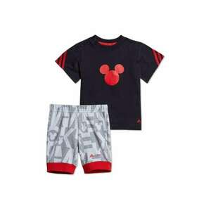 Set tricou + pantaloni scurti copii - bumbac - gri-negru - imagine