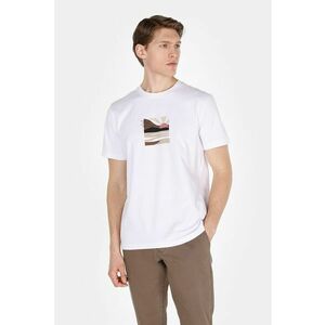 Tricou cu decolteu la baza gatului si imprimeu discret imagine