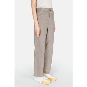 Pantaloni cu talie inalta - model in dungi si snururi de ajustare imagine