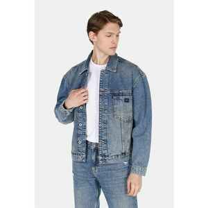 Jacheta din denim cu buzunare pe piept imagine