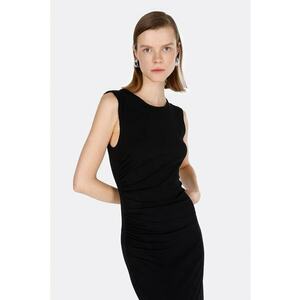 Rochie midi cambrata cu slit lateral imagine
