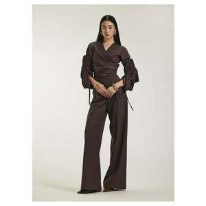 Set format din bluza si pantalon lung Renata - Maro imagine
