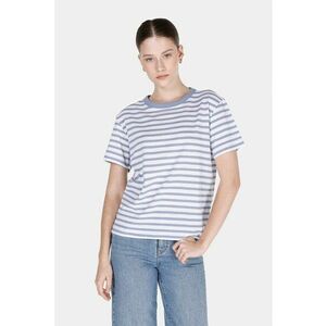 Tricou cu decolteu la baza gatului si model in dungi imagine