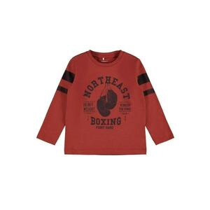 Tricou baieti - imprimeu - bumbac - maro - imagine