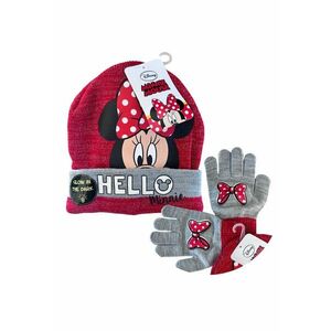 Set caciula si manusi Myszka Minnie - rosu - 52 - pentru fetite imagine