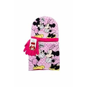Set caciula - fular si manusi Minnie Mouse - roz - 52 - material 100% poliester - pentru fetite - sezon: iarna imagine