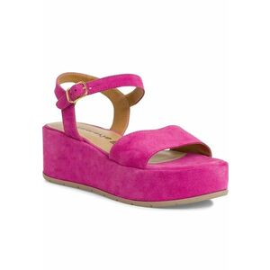 Sandale cu platforma - Piele naturala - Roz imagine