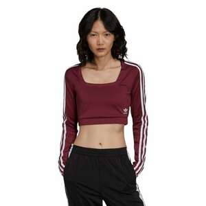 Top scurt cu maneci lungi - burgundia - 89% poliester reciclat - broderie - imagine