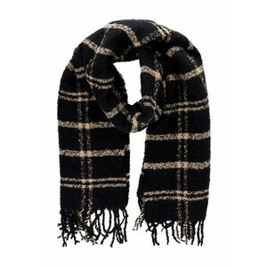 Fular dama negru - 196x56 -5cm - material din poliester reciclat - cu franjuri imagine