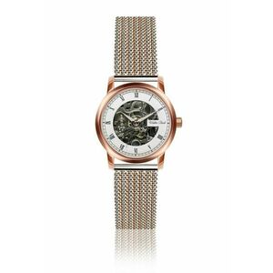 Ceas automat dama 36mm - bratara din inox - roz aurie - cadran alb imagine