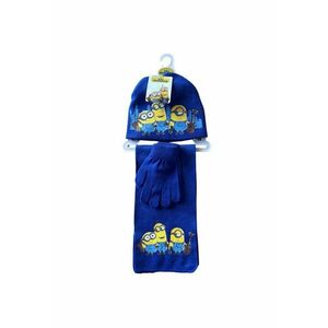 Set de iarna pentru baieti - Minioni - manusi - fular si caciula - albastru - imagine
