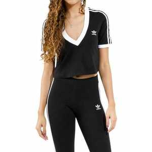 Tricou dama - Aeroknit - negru - bumbac si elastan - cropt - maneca scurta - imagine