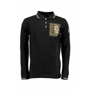 Tricou polo bumbac - albastru marin - cu logo - broderie - pentru barbati imagine