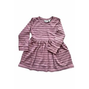 Rochie pentru fete - dungi - roz - bumbac-elastan - set - imagine