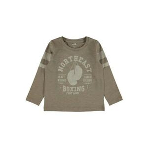 Tricou baieti maneca lunga - imprimeu - bumbac - maro imagine