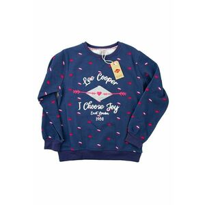 Hanorac copii albastru - 60% bumbac - maneca lunga - model geometric - imagine