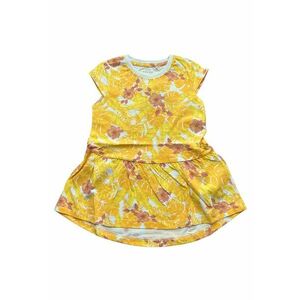 Rochie fete - flori - galben - bumbac imagine