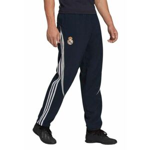 Pantaloni sport barbati albastru marin - 100% poliester reciclat - cu logo si dungi - set cu trei buzunare cu fermoar - imagine