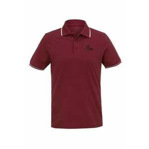 Tricou polo barbatesc Jean Louis Scherrer - bumbac - burgundia - broderie - fara model - imagine
