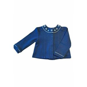 Cardigan copii bleumarin - 61% bumbac - 37% viscoza - 2% elastan - cu guler rotund - maneci lungi - imagine
