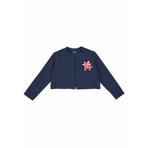Pulover bleumarin - 100% bumbac - design cu detalii cu flori - pentru fete imagine
