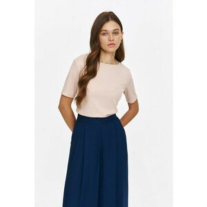 Tricou striat cu decolteu la baza gatului imagine