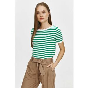 Tricou cu decolteu la baza gatului - in dungi imagine