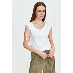 Tricou uni cu decolteu in V imagine
