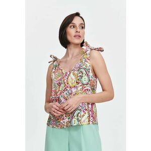 Top cu decolteu in V si model paisley si funda imagine