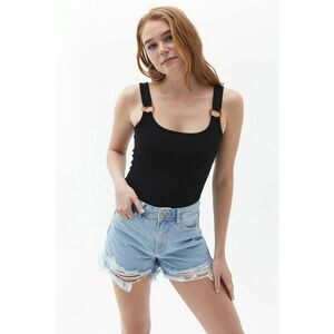 Top slim fit cu barete cu inel imagine