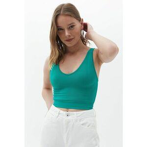 Top crop cu decolteu in V imagine