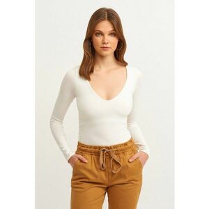 Bluza slim fit cu decolteu in V imagine
