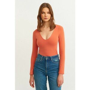 Bluza slim fit cu decolteu in V imagine