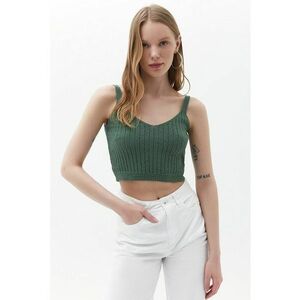 Top crop cu decolteu in V imagine