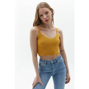 Top crop cu decolteu in V imagine