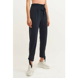 Pantaloni crop din amestec de modal cu talie inalta imagine