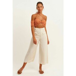 Pantaloni crop din lyocell cu croiala ampla imagine