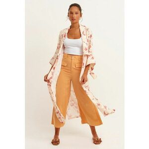 Pantaloni crop din lyocell cu croiala ampla imagine