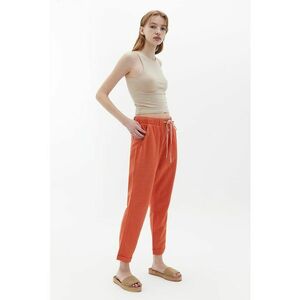 Pantaloni drepti crop cu snur de ajustare imagine