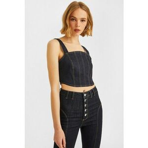 Top crop din denim imagine
